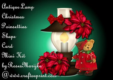 Antique Lamp & Poinsettias Mini Kit