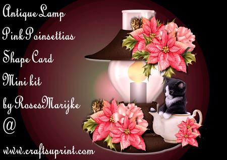 Antique Lamp & Pink Poinsettias Mini Kit