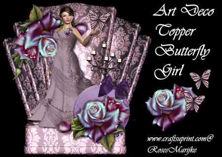 Art Deco Topper Butterfly Girl Mini Kit