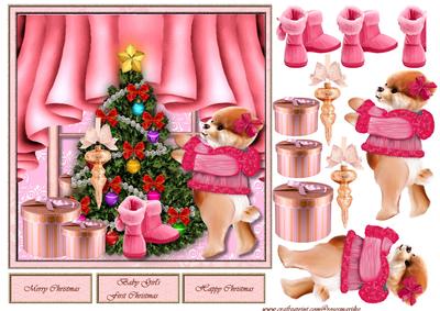 Cute Card Baby Girl 's First Christmas