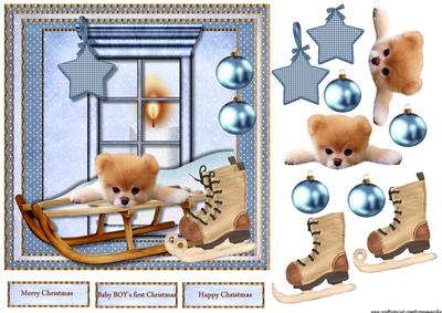 Cute Card Baby Boy First Christmas