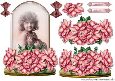 Sweet Vintage Girl & Rosesglobe