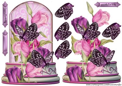 Tulips & Butterflies Globe