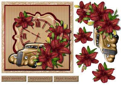 Male Card Vintage Car