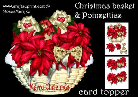 Christmas Basket Poinsettias