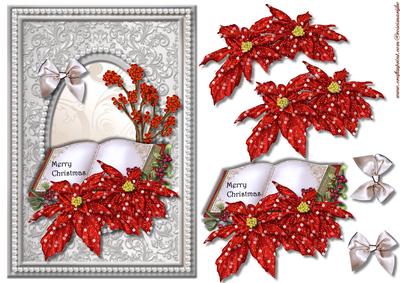 Classic Pearl Frame Christmas Poinsettias