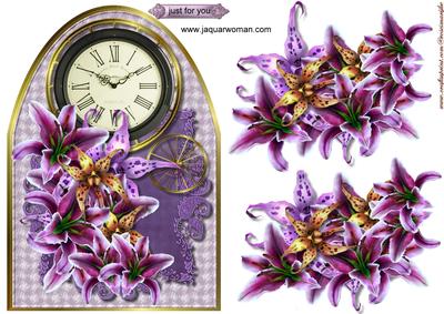 Clock Card Lilies