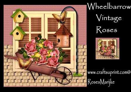 Wheelbarrow Vintage Roses