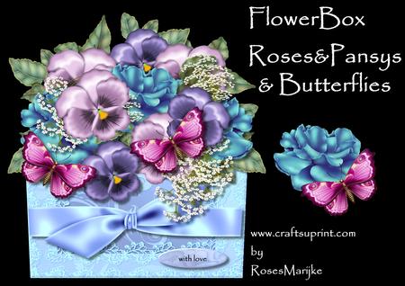 Flowerbox Roses Pansys & Butterflies Mini Kit