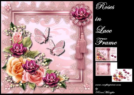 Roses in Lace Frame