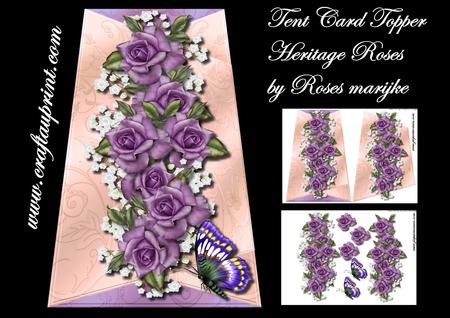 Tent Card Topper Heritage Roses