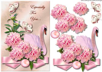 Romantic Swan & Pink Peonies