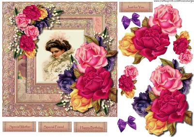 Vintage Lady & Roses