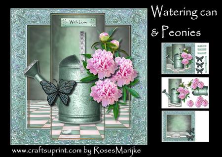 Watering Can & Peonies Mini Kit
