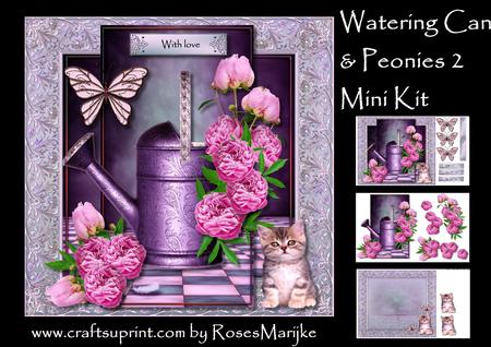 Watering Can & Peonies 2 Mini Kit