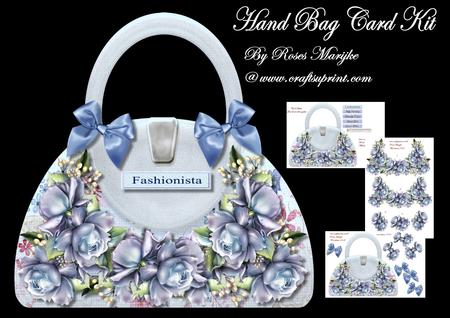 Hand Bag Card Roses Minikit