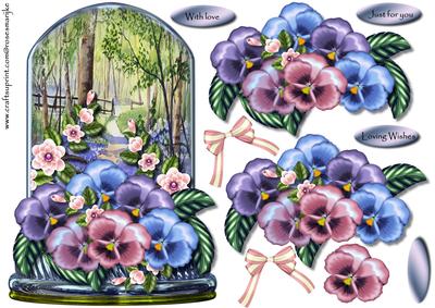 Globe Bleu Belss & Pansies
