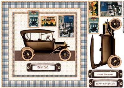 Male Card Antique Car