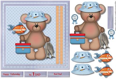 Male Card Gone Fishing Cute