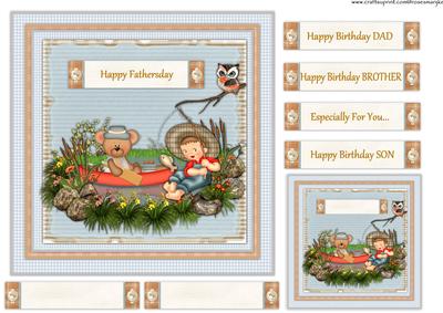Gone Fishing Topper Male / Boy Card