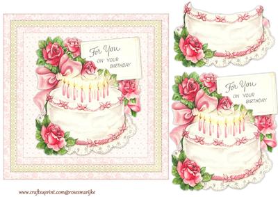 Birthday Cake Vintage Quick Card