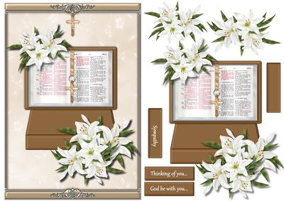 Sympathy Card Bible & Lilies