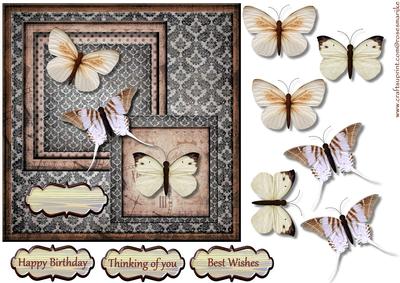 Vintage Butterflies Topper 2