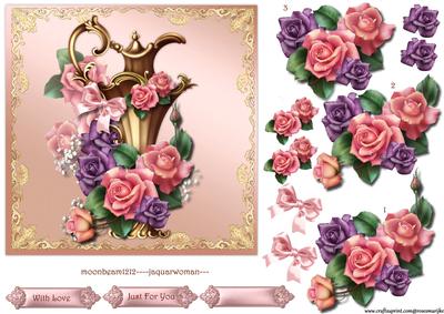 Antique Vase & Roses