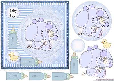 Cute Elephant New Baby Boy