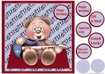 Birthday Boy Guitar Bear
