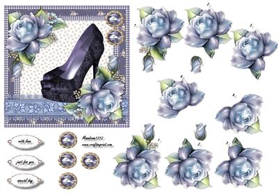 Petit Card Dark Lace Shoes & Roses