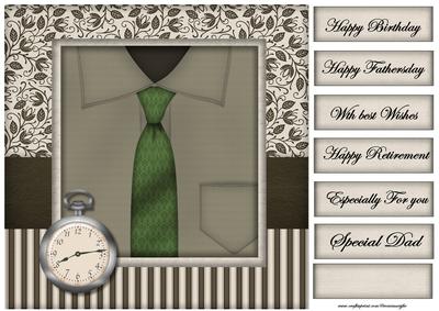 Male Card Shirt & Tie