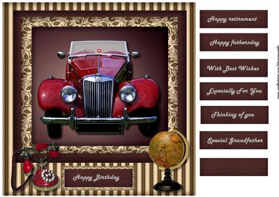 Male Card Vintage Mg