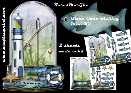 Mini Kit Globe Gone Fishing Male Card