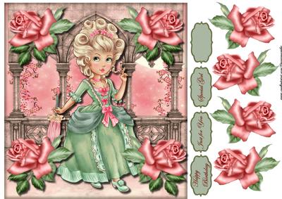 Pretty Girl & Roses