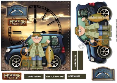 Male Card Gone Fishing
