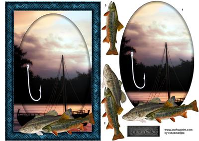 Male Card Gone Fishing