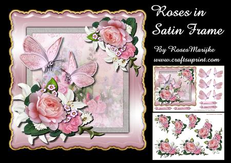 Roses in Satin Frame