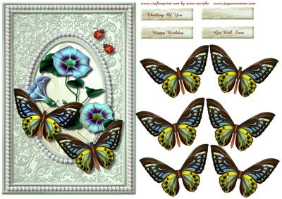 Butterflies in Pearl Frame