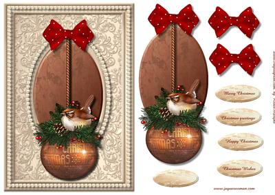 Christmas Bauble in Pearl Frame