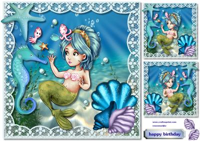 Under the Sea Topper & Tags Birthday Girl