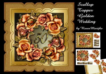 Scallop Topper Golden Wedding Mini Kit