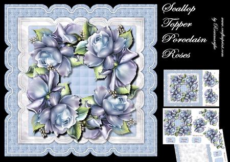 Scallop Topper Porcelain Roses