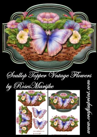 Scallop Topper Vintage Flowers Mini Kit