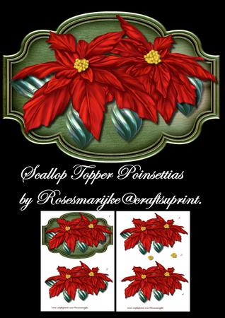 Scallop Topper Poinsettias