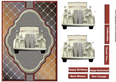 Male Card Viintage Car