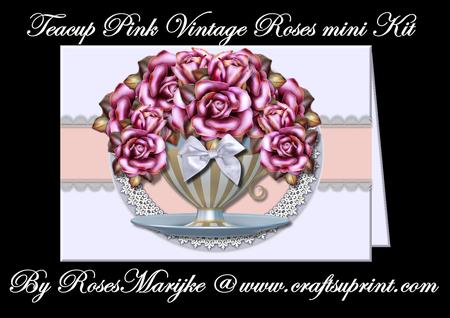 Teacup Pink Vintage Roses Mini Kit