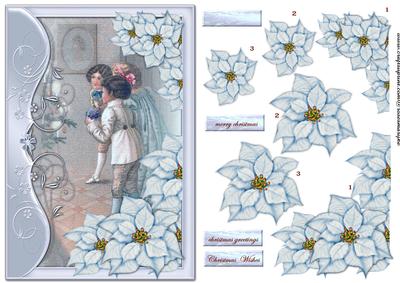 Vintage Children & Poinsettias