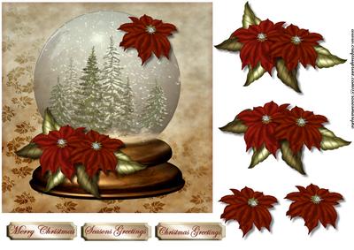Snowglobe & Poinsettias