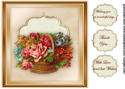 Vintage Flower Basket Topper